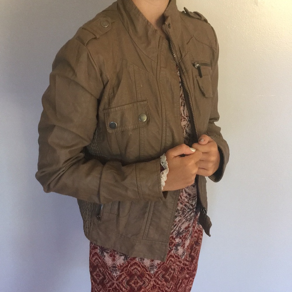 Brown leather jacket